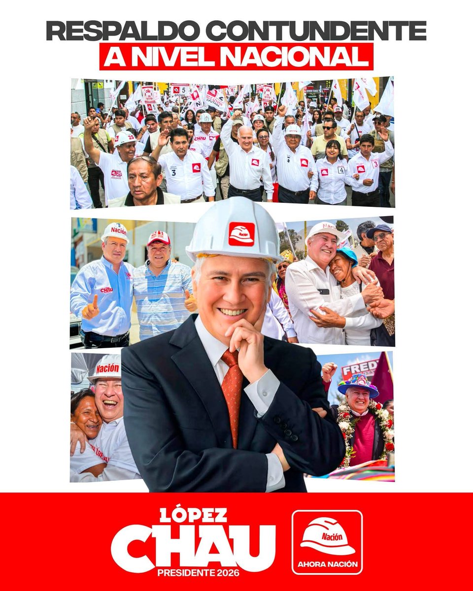 📌📌📌RESPALDO CONTUNDENTE A NIVEL NACIONAL: LÓPEZ CHAU PRESIDENTE ‼️

🇵🇪 Hoy, más que nunca, la voz de la gente se convierte en fuerza para construir un nuevo Perú, donde el Estado esté al servicio de todos.

🔴 Marca los 05 cascos de Ahora Nación.

#LópezChauPresidente
