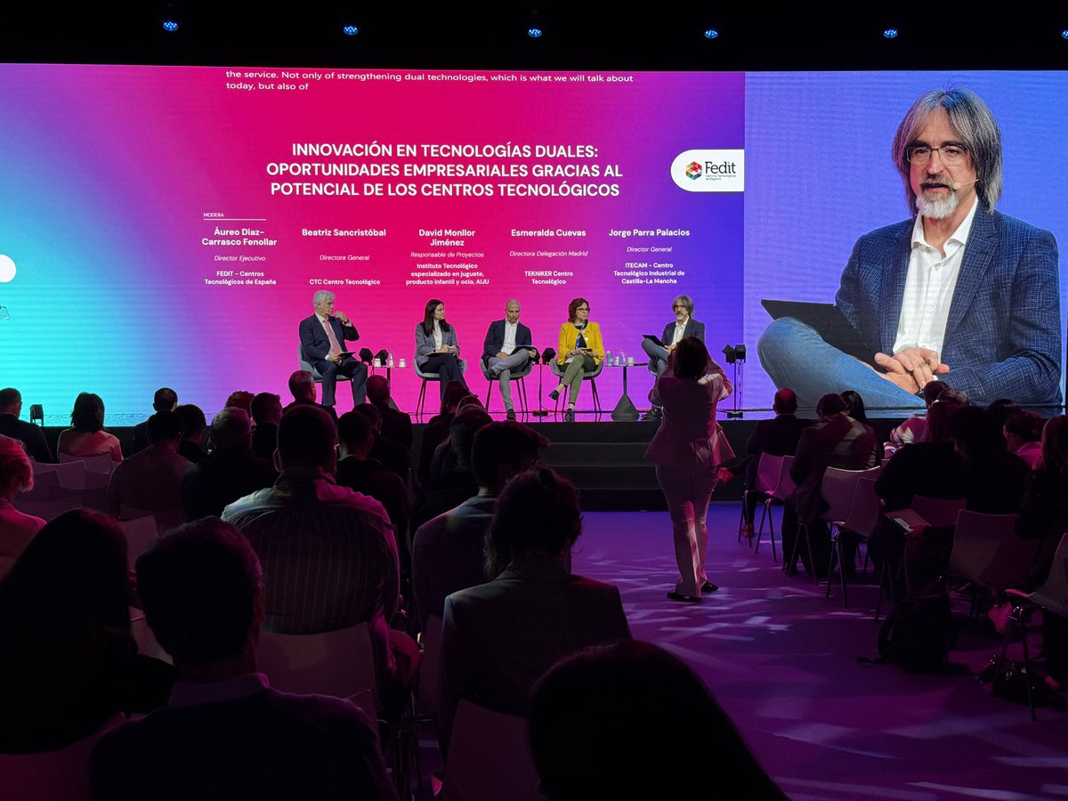 Fedit's tweet photo. ¡Todo un éxito la Mesa Redonda #CentrosTecnológicosFedit en @ForoTransfiere!
“#Innovación en tecnologías #duales: oportunidades empresariales gracias al potencial de los #CentrosTecnológicos”
#TransferenciaTecnológica #GeneraciónDeConocimiento #30AniversarioFedit https://t.co/OBkoXIf3XU