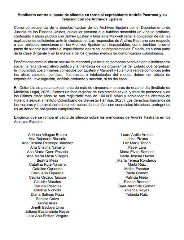 Manifiesto. 
#ArchivosEpstein