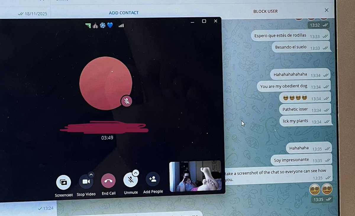 Este pringado a pagado 50€ por una videollamada de ignoranción, son mis favoritas 🤭😵‍💫