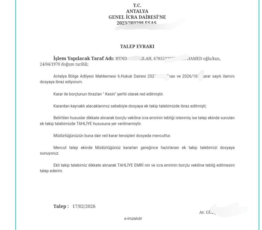 Surecimi merak edip DM den soran arkadaşlar,
İstinaf ikinci kez aynı karar ilamini yayınladı, ayni ilam Antalya 5. Sulh hukuk evrakina böylelikle ilk kez girdi. İcrada ise bir değişiklik yok,henuz gun verilmesi asamasina gecemedik🤯Bu isler hep boyle midir <a href="/abakingurlek/">Akın Gürlek</a>?