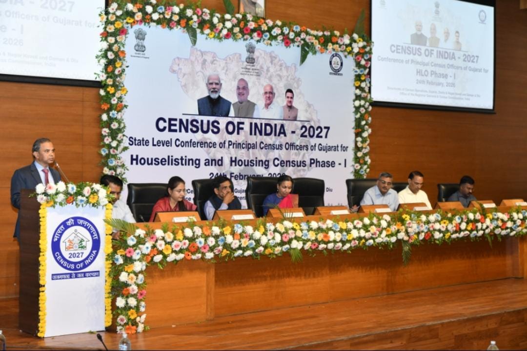 dcogujarat's tweet photo. State-Level Conference of Principal Census Officers, Gujarat, chaired by the Hon’ble Chief Secretary in presence of the RG and Census Commissioner of India.
Census–2027 termed cornerstone of evidence-based governance; focus on accuracy, transparency &amp; digital execution. https://t.co/tx0Ah4hamv