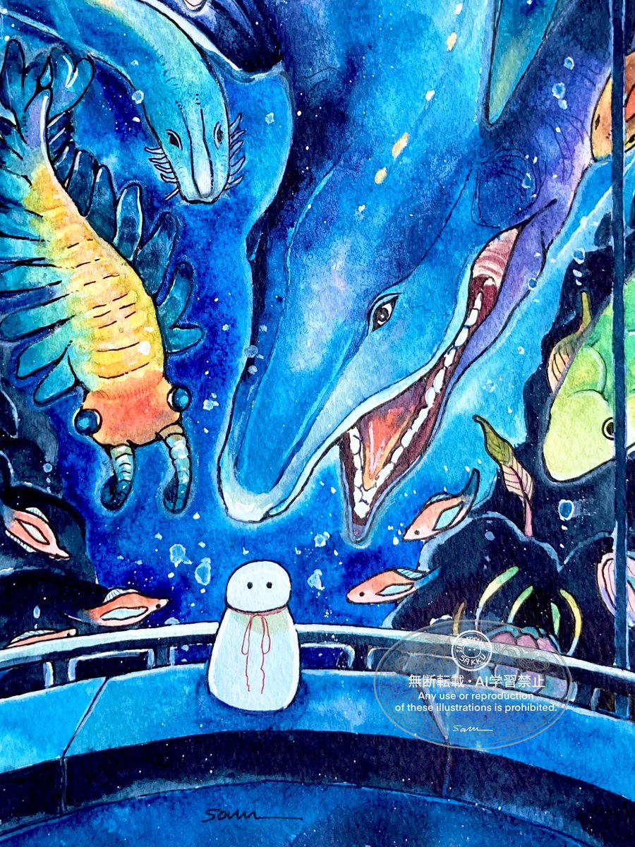 綺麗なお顔のモササウルスが描けたんです...✨️