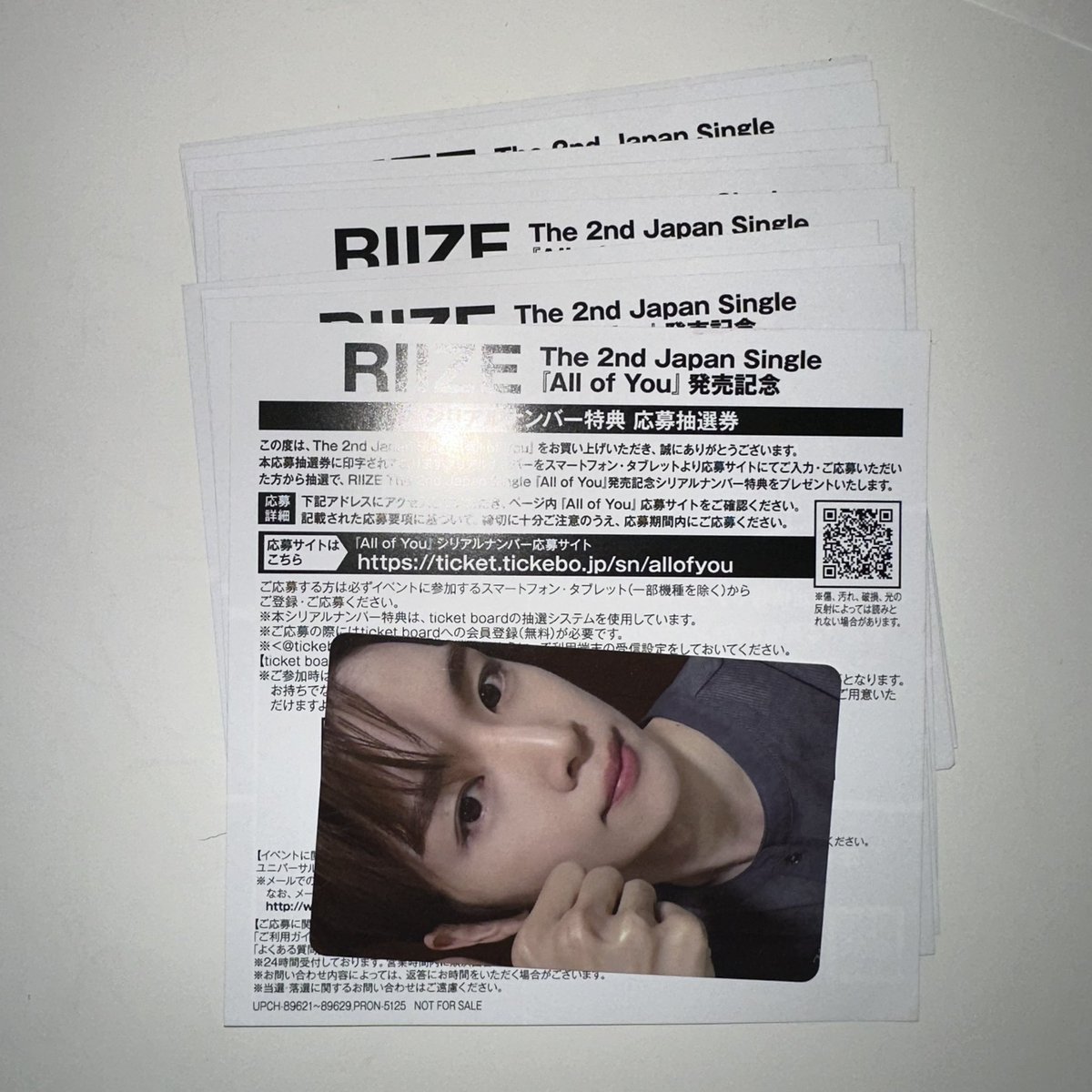 m63680552's tweet photo. RIIZE All of You シリアル 譲渡

【譲】未使用シリアル〜11枚
【求】950円/枚

まとめての方優先、銀行振込可能な方でお願い致します🙇🏻 https://t.co/RPQPFrvvAP