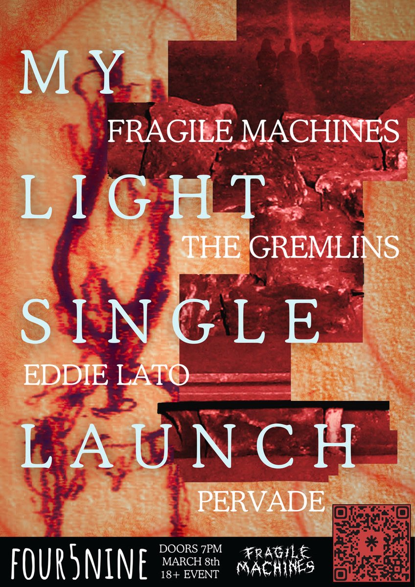IdeologistIam's tweet photo. 🕯️Howdy, yes it’s been a while and even longer since we’ve done a single launch but WE ARE BACK! FRAGILE MACHINES MY LIGHT SINGLE LAUNCH PLAYING ALONGSIDE THE GREMLINS, PERVADE, AND EDDIE LATO at the ROSEMOUNT 459 this upcoming MARCH 8th, TICKETS AVAILABLE NOW IN BIO!!!!🕯️ https://t.co/sKekzSlVmw
