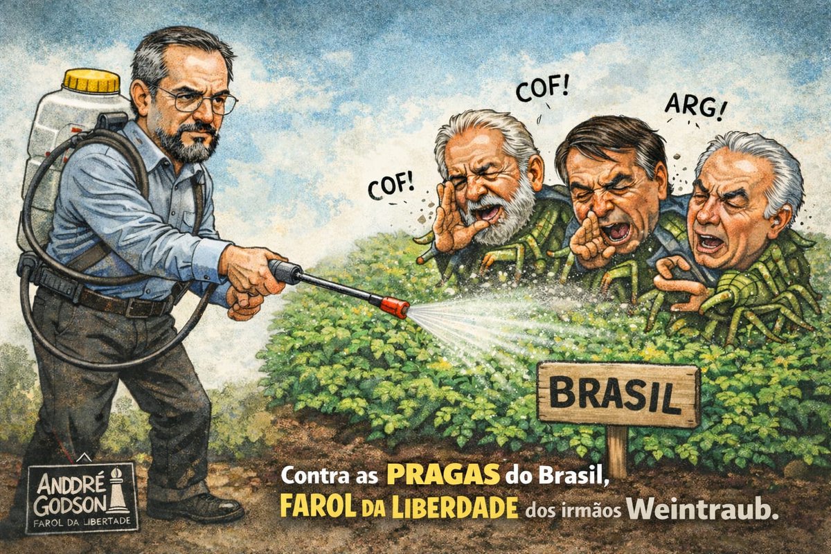 HislaGrillo's tweet photo. Veja só ... #50 Charges do Farol. 'Cof,Cof!' por André Godson. Espie o seu, o meu, o nosso Substack! @FarolLiber https://t.co/7lmIt6sf34