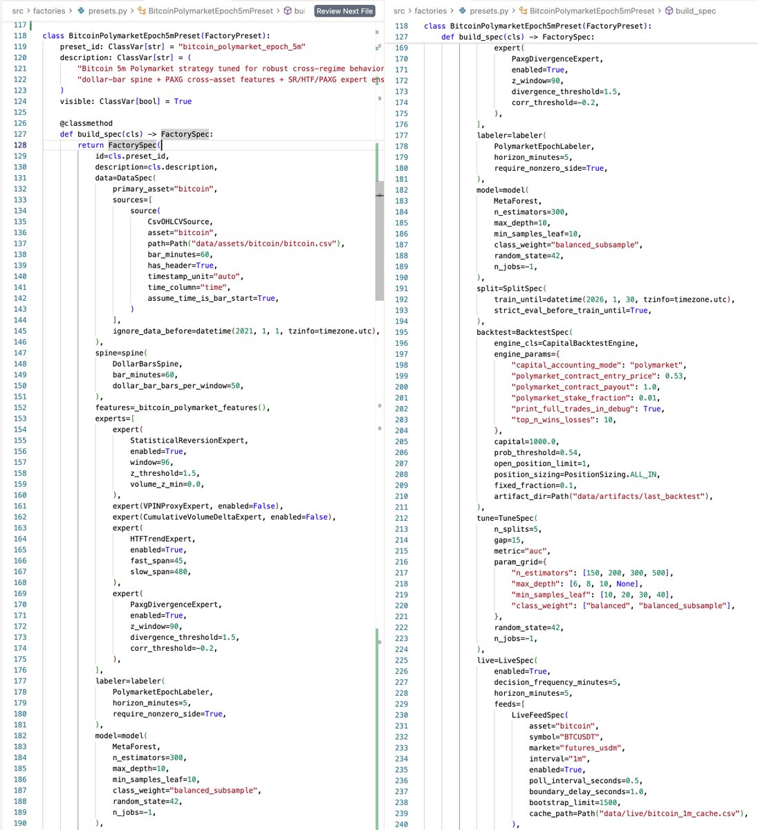 The model factory has been refactored to use a DSL for configuring the pipeline -- so now you can visualize and configure the whole flow from a single place

This also makes it easier for agents to autonomously discover and verify profitable trading strategies, but I'll cover