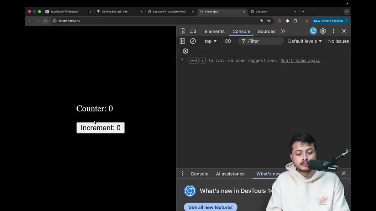 Manikya_Rathore's tweet photo. ✅ Day 41 of #Defence with @rohit_negi9 & @adityatandon02
useState from first principles Why normal variables fail Rerenders explained State lives outside setState is async Updater functions Array & object Rules of Hook #ReactJS #JavaScript #WebDevelopment #MERN #DefenceChallenge https://t.co/v3qTnC9Fu2