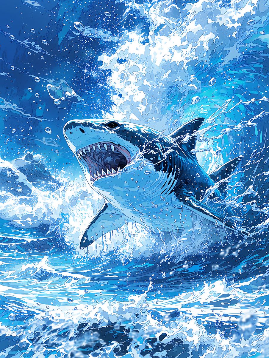 サメがついに時代の波に追いついて来ましたね🌊🦈 #niji7 プロンプトは