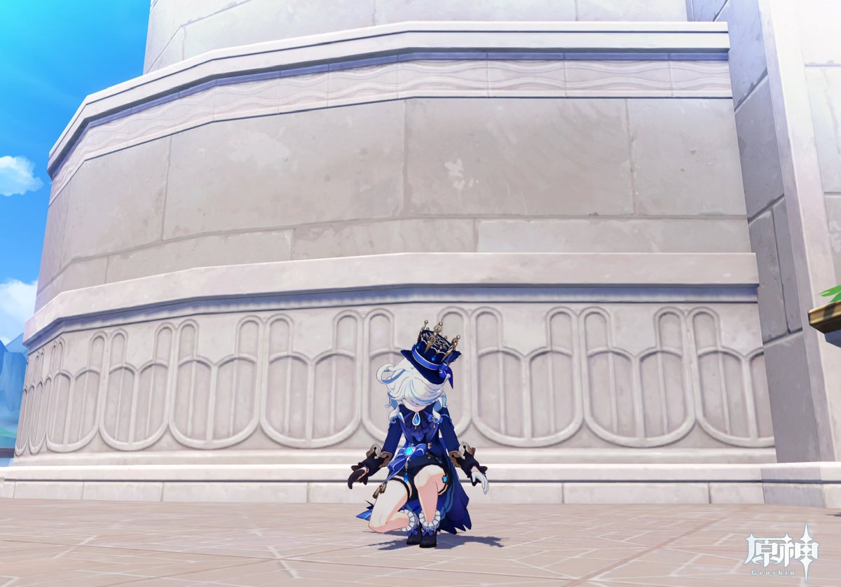 結構な高さから飛び降りた時。ヌヴィの手と膝をつく着地もかっこいいけど、フリのふわっと、カーテシーにも見える着地もいいなぁ。