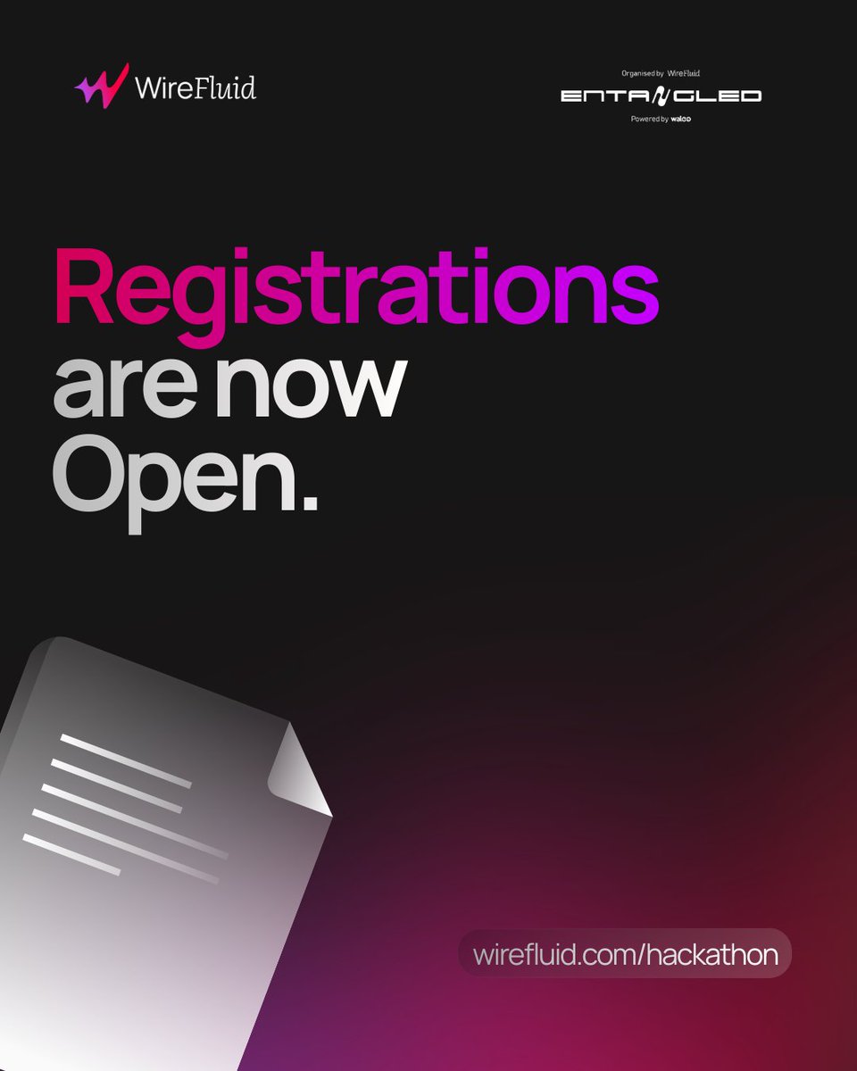 wirefluid's tweet photo. Entangled 2026 is here — Pakistan’s biggest blockchain hackathon. 🇵🇰

10,000,000 PKR in prize money for the teams that actually build and ship.

Join in person or compete online from anywhere in Pakistan.

PSL projects get 3X edge to win 🏆 

Register: https://t.co/Oiirgnub4b 🚀 https://t.co/V8V68gIKxC