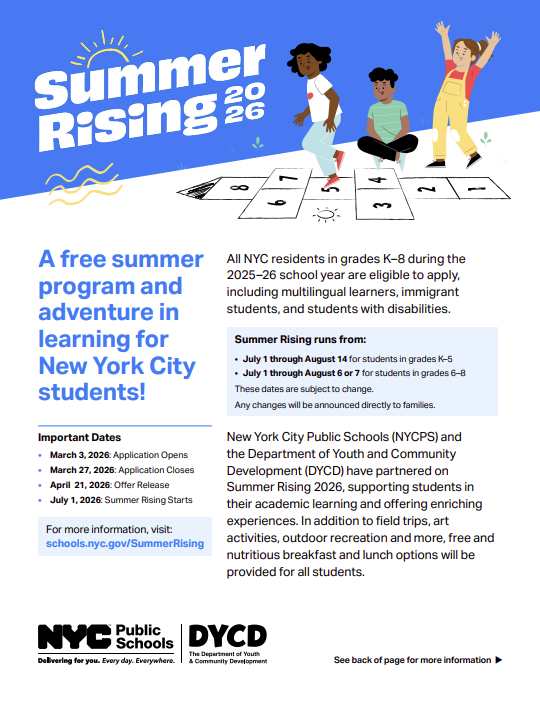 District22BKNY's tweet photo. Important Dates • March 3, 2026: Application Opens • March 27, 2026: Application Closes • April 21, 2026: Offer Release • July 1, 2026: Summer Rising Starts For more information, visit: https://t.co/pxURbl6gXq View flyers https://t.co/vIJoERXHSs https://t.co/mqK3EqOudY