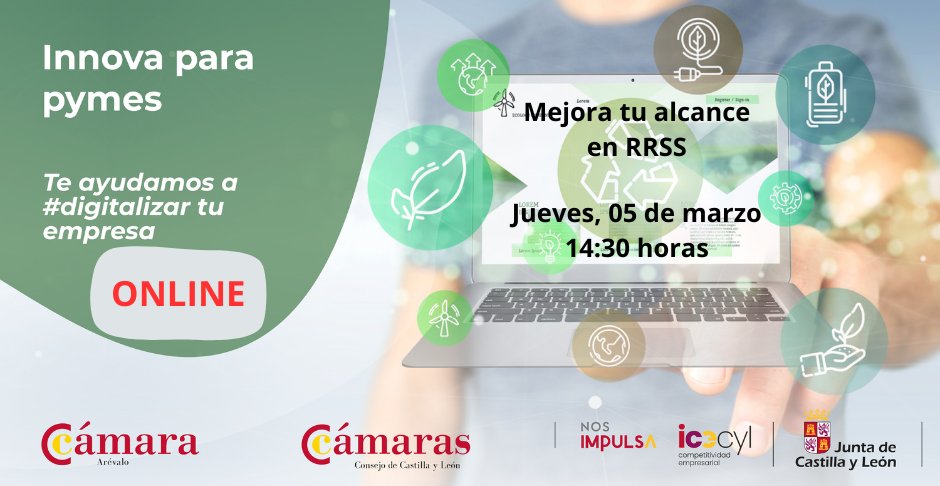 💻 Queremos que digitalices tu #empresa. Si eres una #pyme participa en la píldora formativa gratuita que vamos a celebrar:
📆 05/03
⏰ 14:30 h.
Actuación de <a href="/camarascyl/">Consejo de Cámaras de Comercio CyL</a> financiada por <a href="/empresasjcyl/">Competitividad Empresarial JCyL</a>.
Inscríbete en <a href="/camararevalo/">camararevalo</a>  👇🏼
docs.google.com/forms/d/1xdmFh…