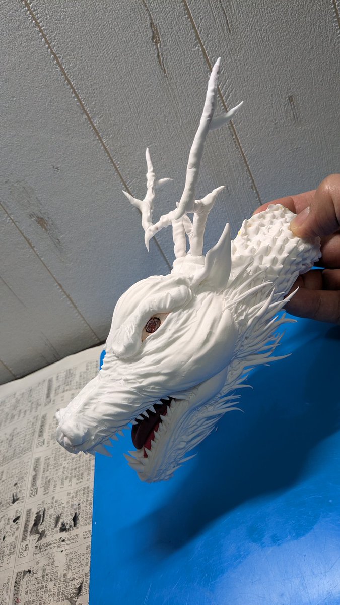 Yeorshure's tweet image. たまには3Dアート 進捗！
仮でツノ作って合体する前に
毛並みをチマチマ制作🔥
ちょっとずつ進めます😆✨
#製作途中からしか得られない栄養素がある
#アナログはいいぞ
#clayart