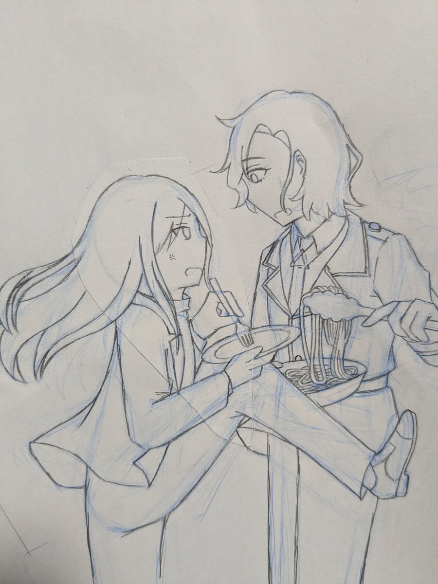 【『きょうの自白ごはん』タイトル画像ができたよ】

タイトル画像じゃ見にくいけど、足ドンしながらおかわりを強請るなかなか謎な構図です。相変わらずBLの距離感。恋愛要素ねぇのに。

3月初旬にはお披露目できるかなー……いかんせん料理35種全てに会話があるので時間かかっちゃう。