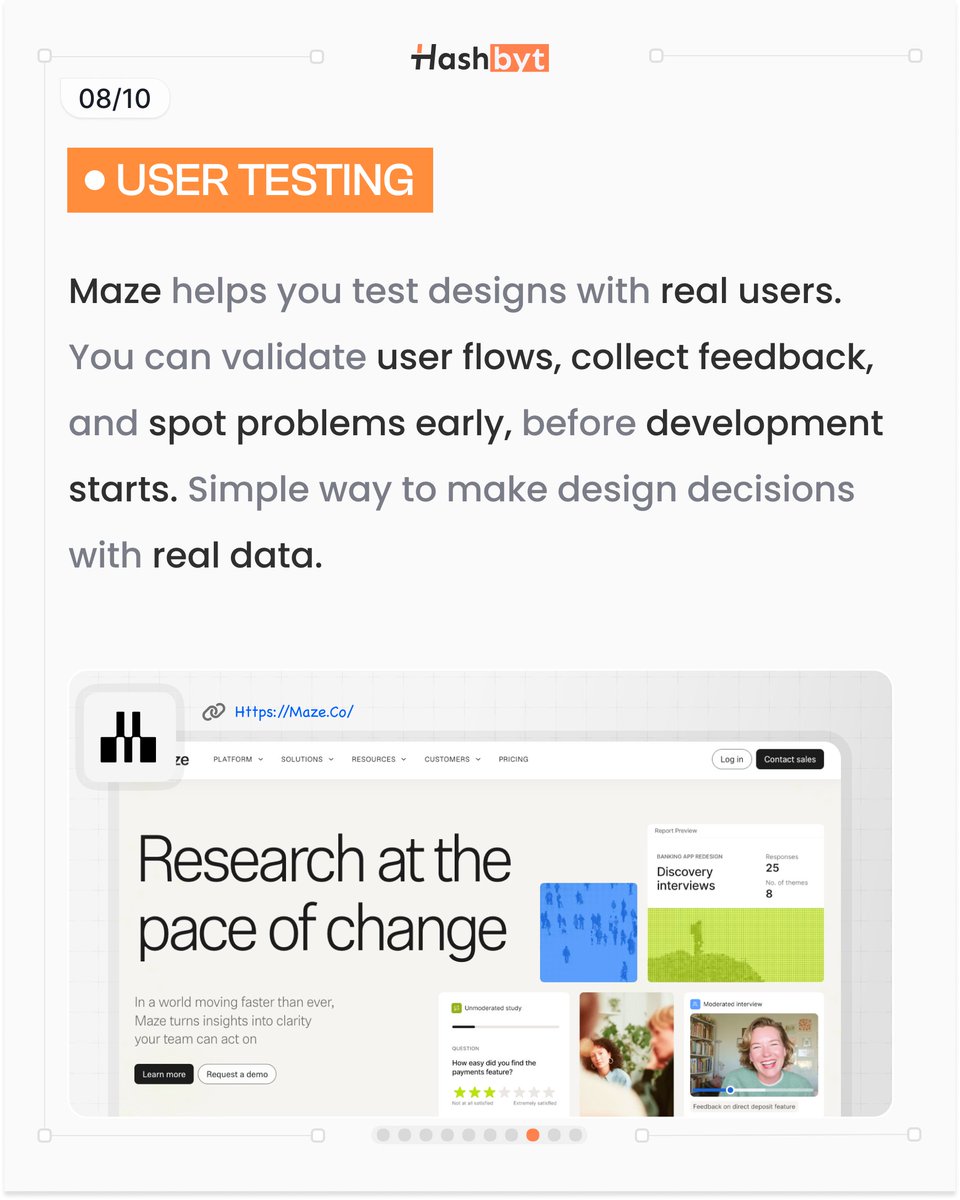 hashbyt's tweet photo. Maze = user testing made simple.
Validate flows, collect feedback, spot problems early.
Design decisions backed by real users.
#UserTesting #UXDesign https://t.co/Ailc3ySYKU