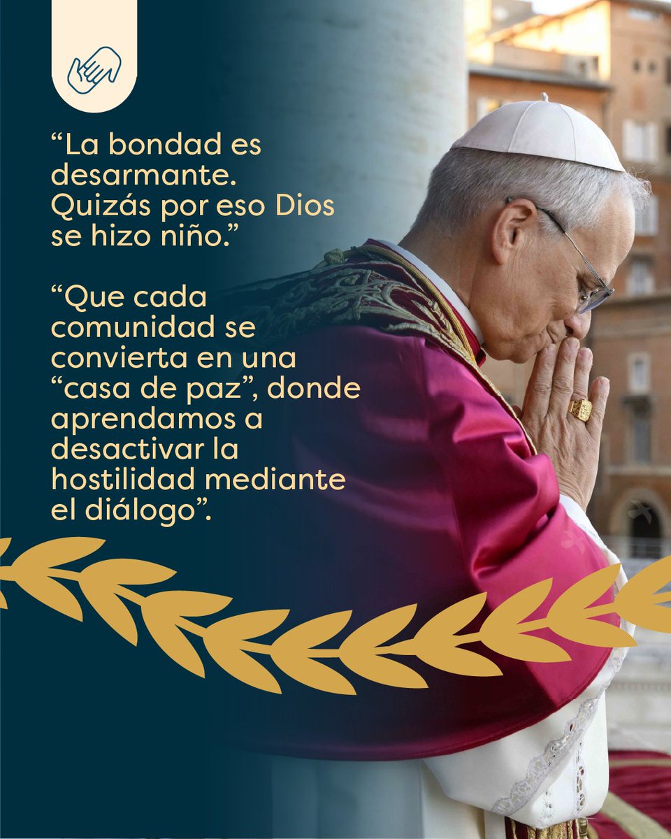 vaticanIHD_ES's tweet photo. 🕊️ En su Mensaje para la Jornada Mundial de la Paz 2026, el Papa León XIV propone caminos para alcanzar una #paz desarmada y desarmante. ¡Escuchemos sus palabras y pongámonos en marcha!🚶🚶‍♀️

https://t.co/1LNKeZstLs https://t.co/6utaN3e5pQ