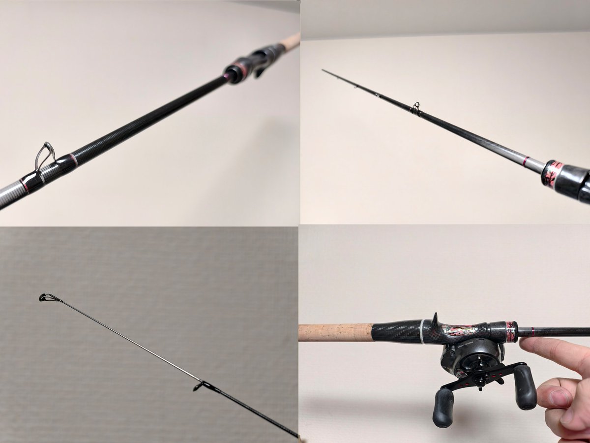 Gautraman's tweet photo. 【依頼品】GW78UL/MB-2 能登SPL.
7'8"　85g　Cast〜7g
「能登の藻場で尺メバルを1gジグ単で誘い引きずり出すベイト長距離砲」というお題を具現化。0.55mmチタン穂先とロックフィッシュ用Mクラスのバットがしなやかに共存。デザインはネオクラシカルに。
反響・荷重感度とも市販ハイエンドを凌駕！ https://t.co/T0JCJuw2VY