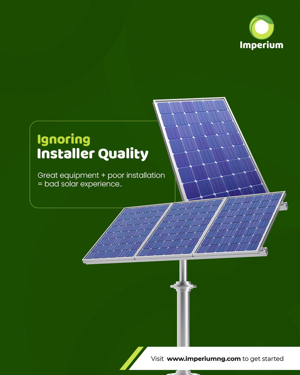 myimperium's tweet image. Stop wasting money on the wrong solar! 
Avoid these 3 common mistakes and find the right system for you. 

Click the link in bio to get started. 
~~
#solarenergy #myimperium #solarsolutions #solarinvertersystem #solarinverters