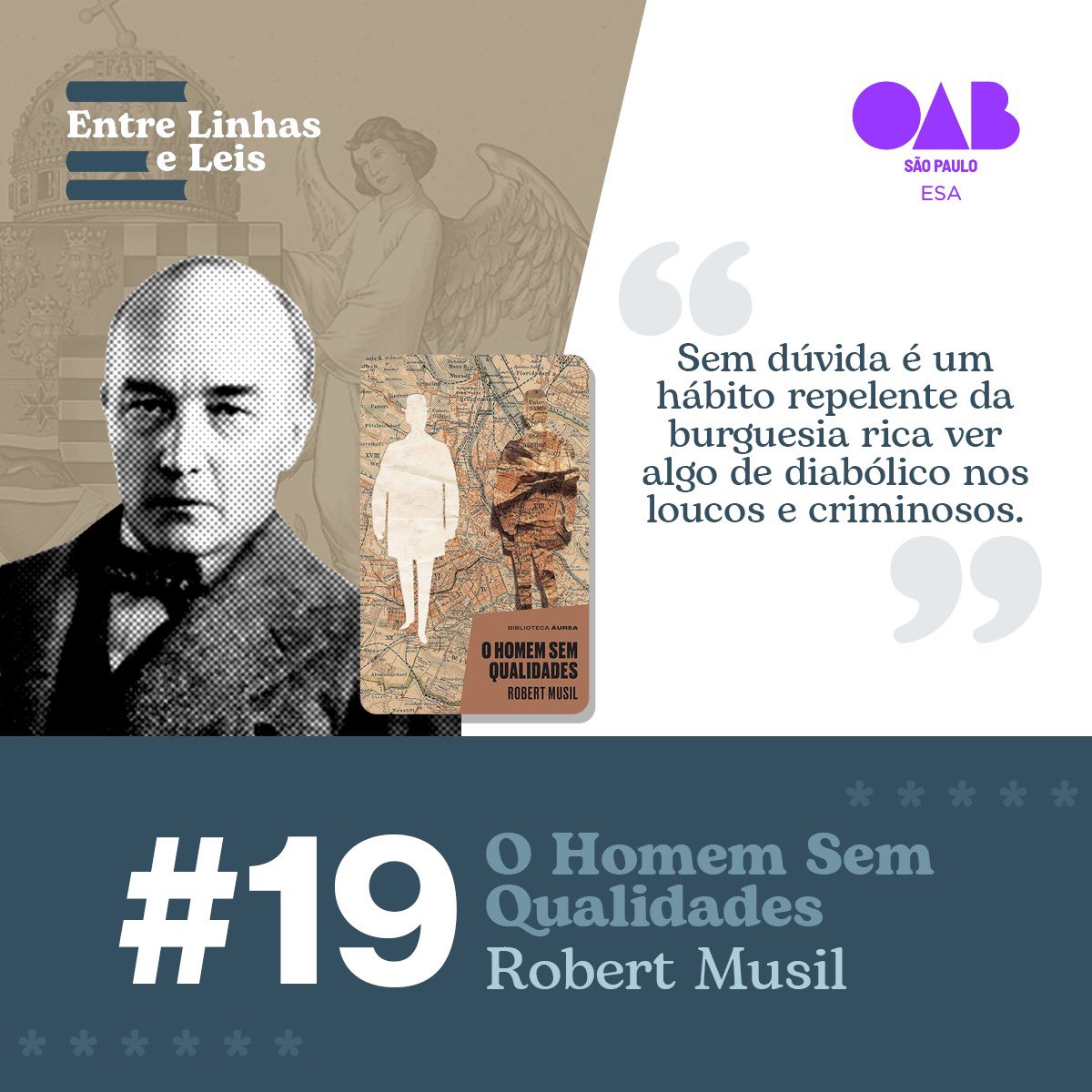 🎙️ Mais um EP de Entre Linhas e Leis na sua playlist!

Erik Chiconelli analisa “O Homem Sem Qualidades e a Viena de 1913” como metáfora da paralisia institucional: hipertrofia normativa, burocracia extrema e decisões que nunca chegam.

🎧Ouça: l1nk.dev/svdor