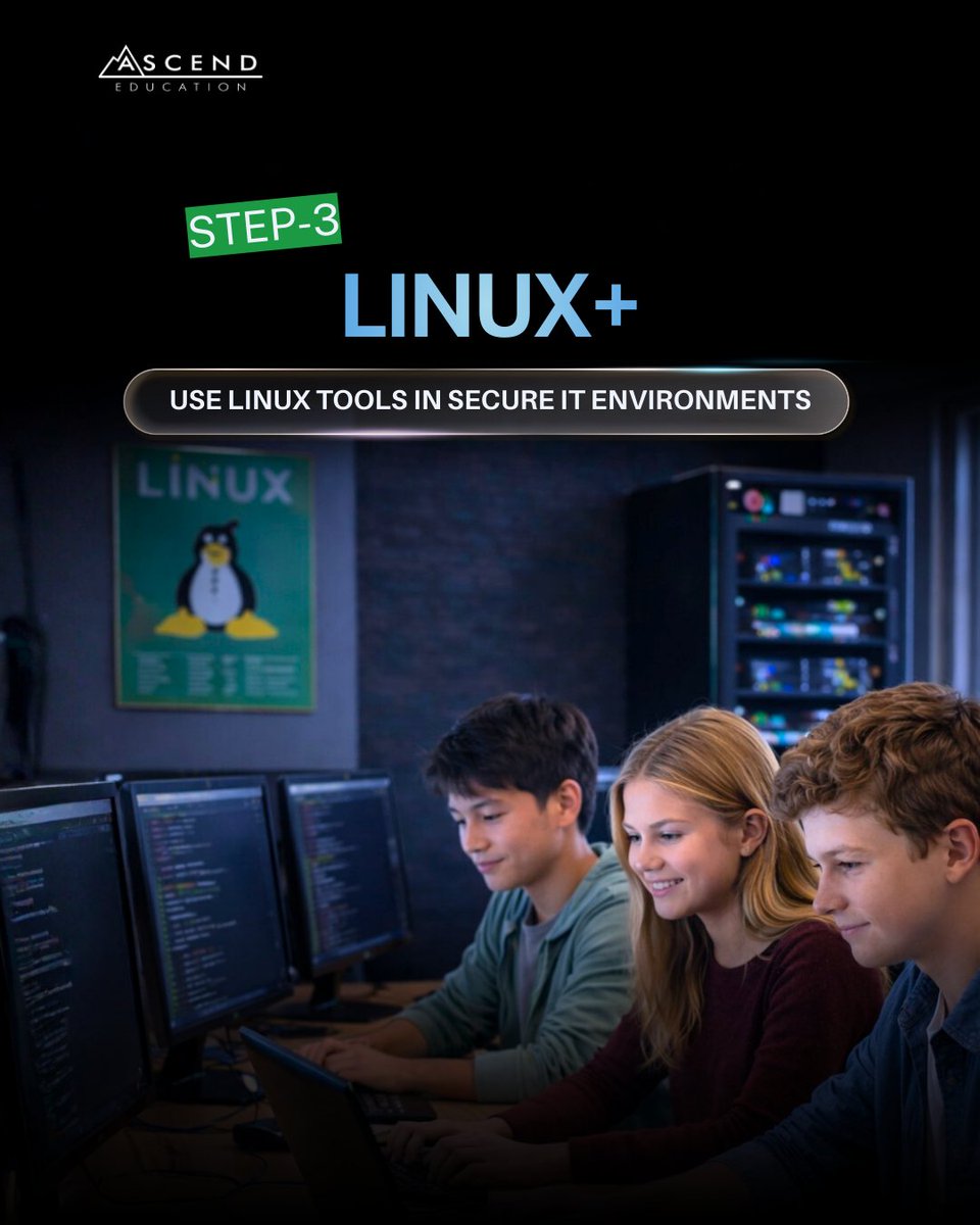 Ascend_EDU's tweet photo. Cybersecurity careers require structure. Build your path with Network+, Security+ and Linux+ certifications.

Strong foundation. Strong defence.

Check out: https://t.co/zuZRVILPP5

#Cybersecurity #SecurityPlus #NetworkPlus #LinuxPlus #ITCertifications #AscendEducation https://t.co/V47O3kWpBY