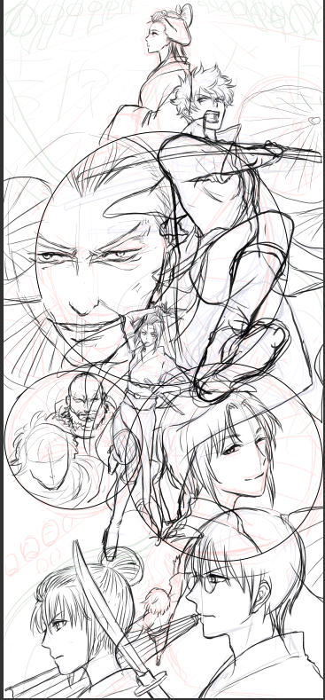 終わるかわからんけど今のところは描いてて楽しいWIP～
明日早いのでもう寝ないと 