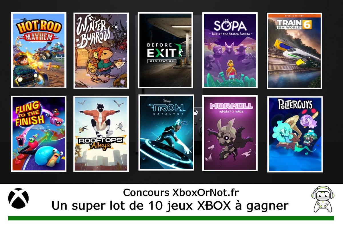 🎁 Nouveau CONCOURS 🎁

🎮Un super lot de 10 jeux Xbox à gagner

Pour participer :
➡️ Suivre <a href="/XboxOrNot/">XboxOrNot 🎮</a> 
🔁 RT
💬 Tag un(e) pote

🗓️ TAS le 15/03

💚Bonne chance à tous et n'hésitez pas à partager avec toute la communauté <a href="/Xbox/">Xbox</a>
#Concours #Xbox