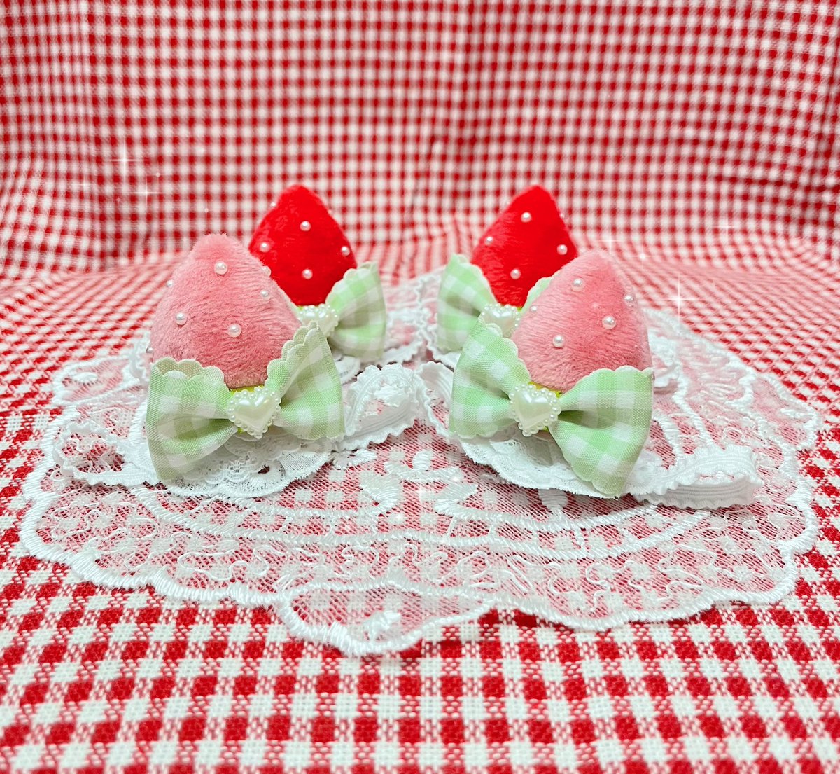 2026ver🍓ヘアアクセ🎀 リボンverとちみけもくんに合わせて作成した