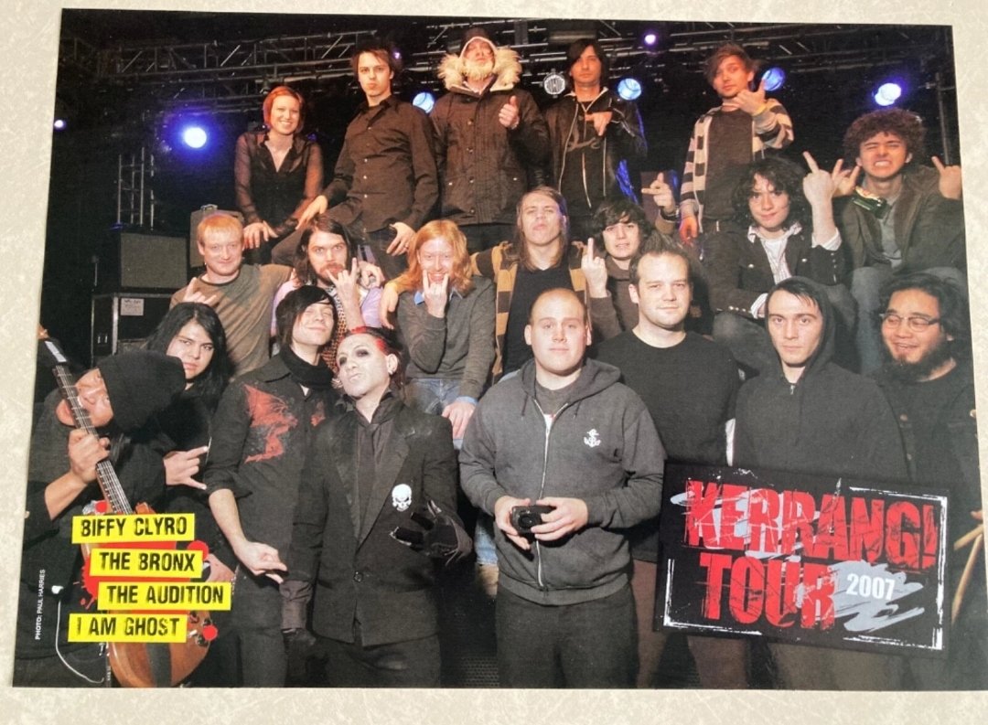iamghostmusic's tweet photo. Our first European Tour -- Kerrang Tour 2007 with Biffy Clyro, The Bronx, The Audition, I Am Ghost.
@KerrangMagazine @KerrangRadio @epitaphrecords #biffyclyro #thebronx #theaudition #iamghost #emo #kerrangtour https://t.co/xgDjUFt6bP