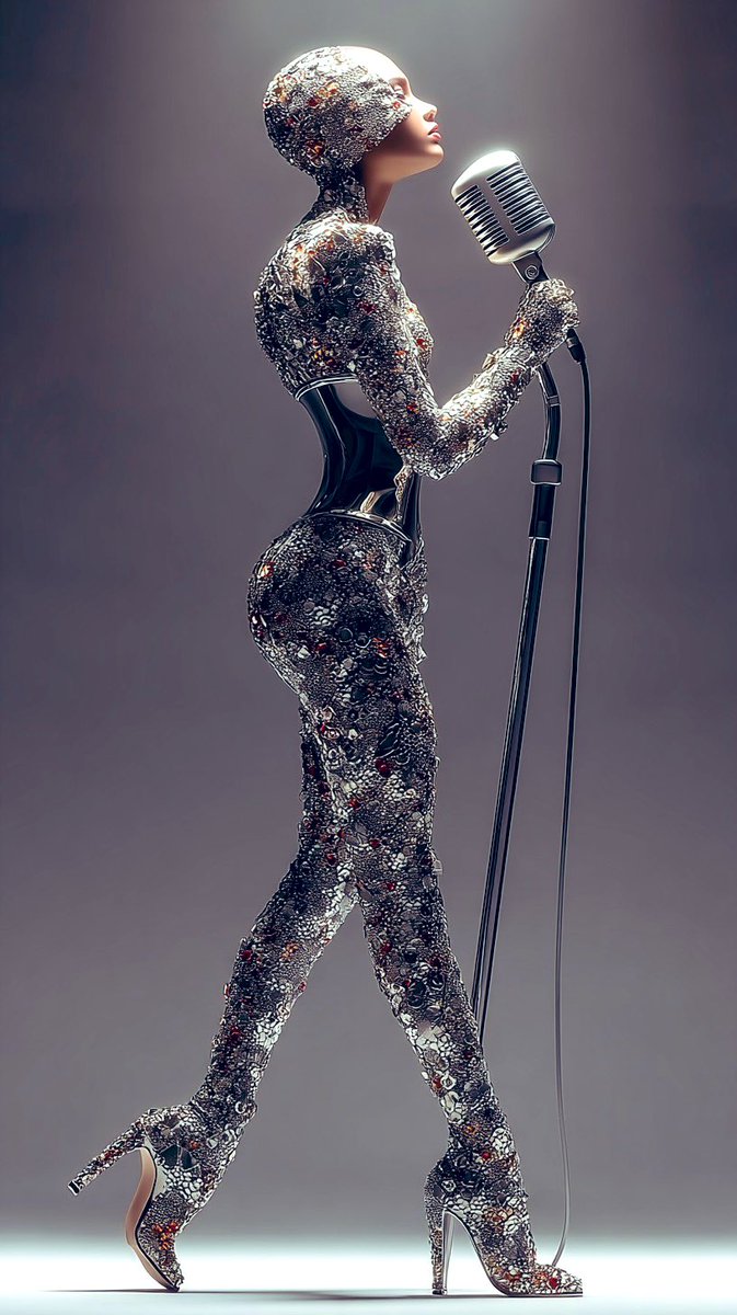 misaki_artlight's tweet photo. 歌うのは、声じゃない。
— Not just a microphone.
#AIart
#ConceptFashion
#NotJust https://t.co/9ZTCL915eQ