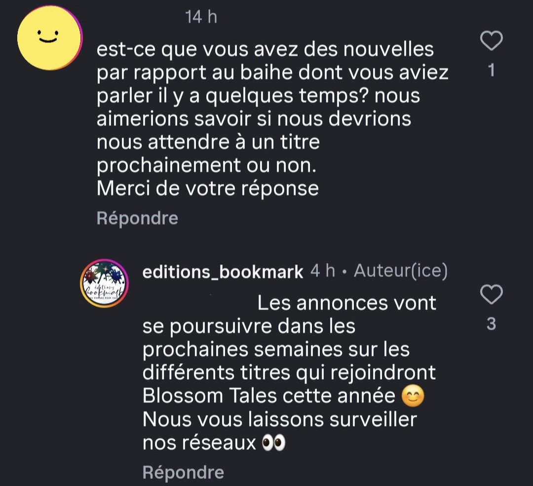 Bientôt des baihe chez Les éditions Bookmark? 👀