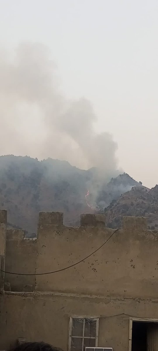 Zakhakhel, Pak-Afghan border Taliban positions lit up....