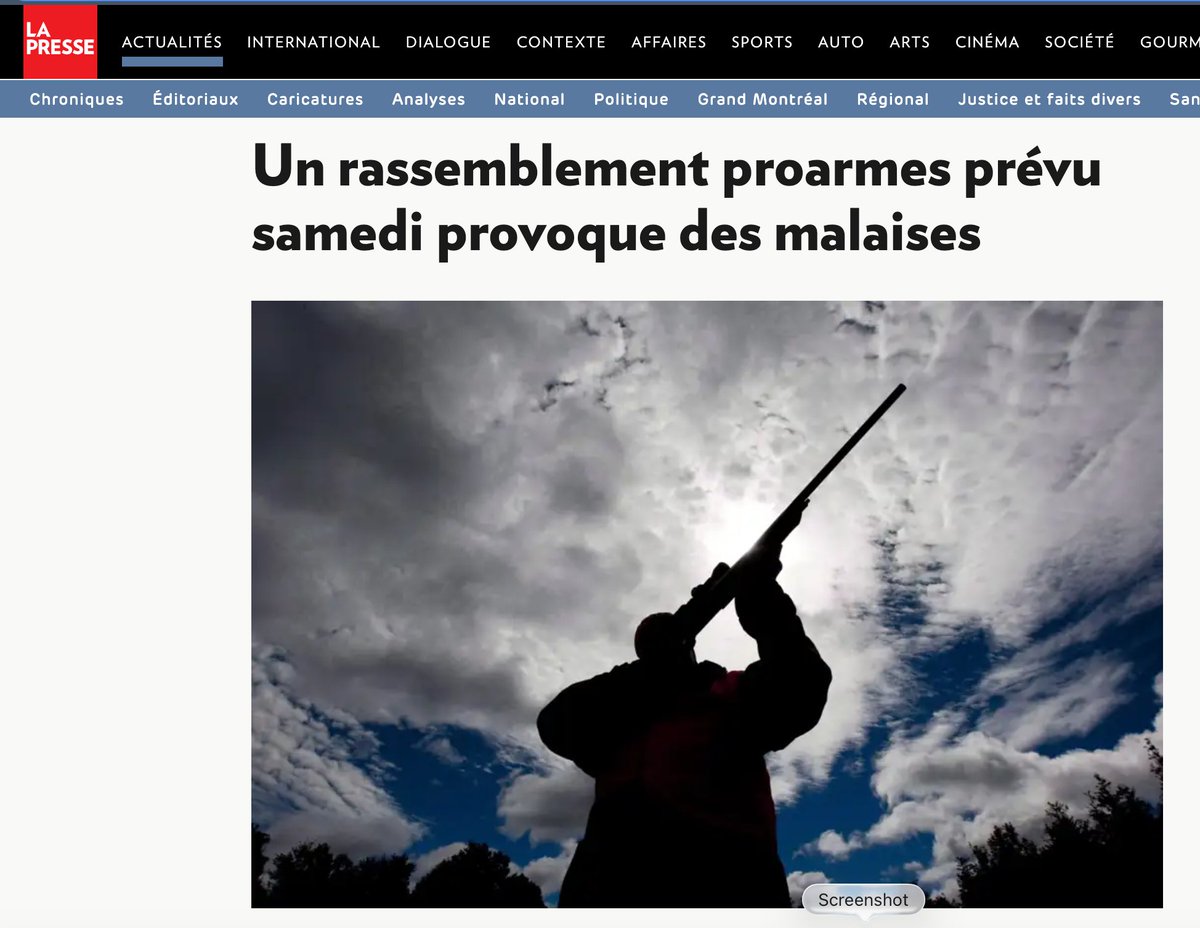 JasonCWarren's tweet photo. The article published by La Presse completely misrepresents our February 28th rally in Québec City.
This event has NOTHING to do with armed self‑defense.
It is about opposing the federal gun confiscation program (“buyback”) and Bill C‑21. https://t.co/0DqpnjvAJj