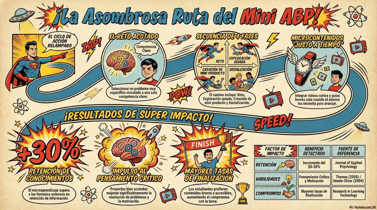 gesvin's tweet image. ¿Te gusta el ABP pero no tienes tiempo para grandes proyectos? Mini ABP combina proyectos breves y focalizados con microaprendizaje para lograr impacto real en pocas sesiones. Ideal para cualquier materia y nivel. 🚀 #ABP #PBL #Microlearning gesvinromero.com/2026/02/24/min… via @gesvin