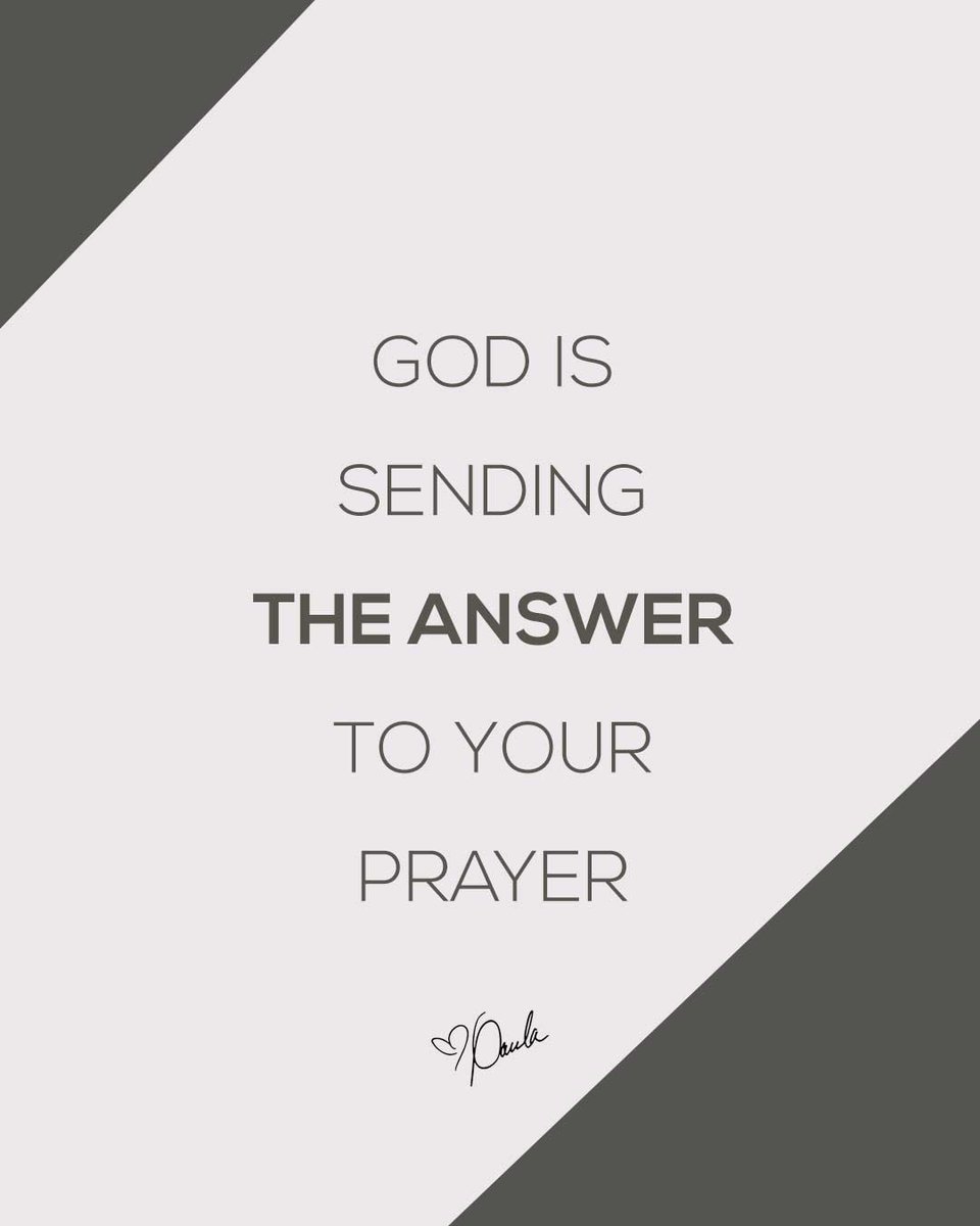 God is sending the answer to your prayer! Trust Him, He is faithful 🙏