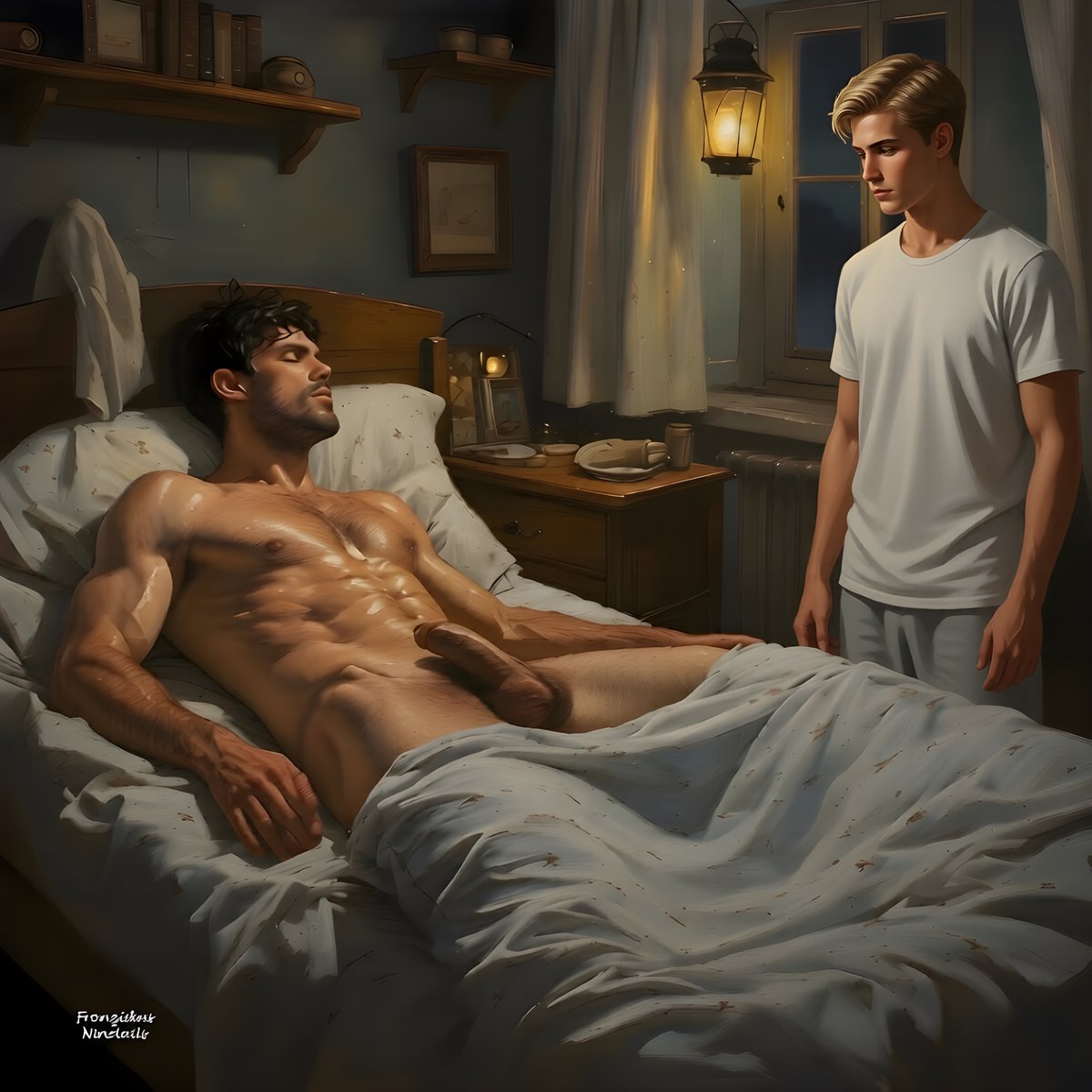 Rouwen loved it, when his uncle came to visit and he "had to" share his bed with him. The reasons were obvious.