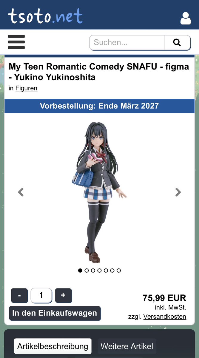 Schon verrückt, dass man ein Jahr warten muss … 🤷🏻‍♂️🤷🏻‍♂️
Aber was macht man nicht alles für Yukinoshita Yukino 😁
