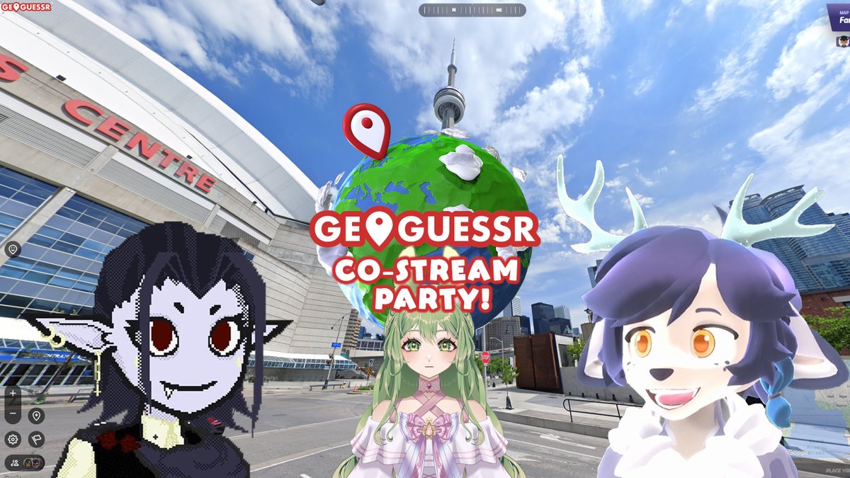 Tonight at 6pm PST, three Canadian VTubers <a href="/Nephrite_Dreams/">Neph 💚🐇 EN Vtuber</a> <a href="/fangszyy/">fangszy 🐻🩸</a>  #vtuber #envtuber will play Geoguessr! We aren't Rainbolt, but we might just surprise you with our guesses! You can even join the chat and play WITH us at times! #streamer #gamer #geoguessr