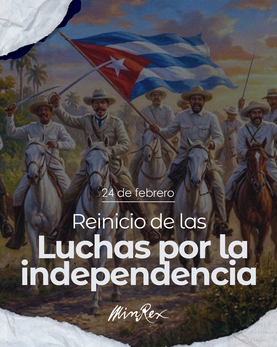 Hace 131 años, se alzaba el grito de independencia o muerte! Toda Cuba, guiada por la estrella de Martí, la estrategia de Gómez y la fiereza de Maceo, se levantó en armas para sellar su destino d libertad. 
Hoy, con ese mismo espíritu #CubaEstáFirme en la defensa de su soberanía.