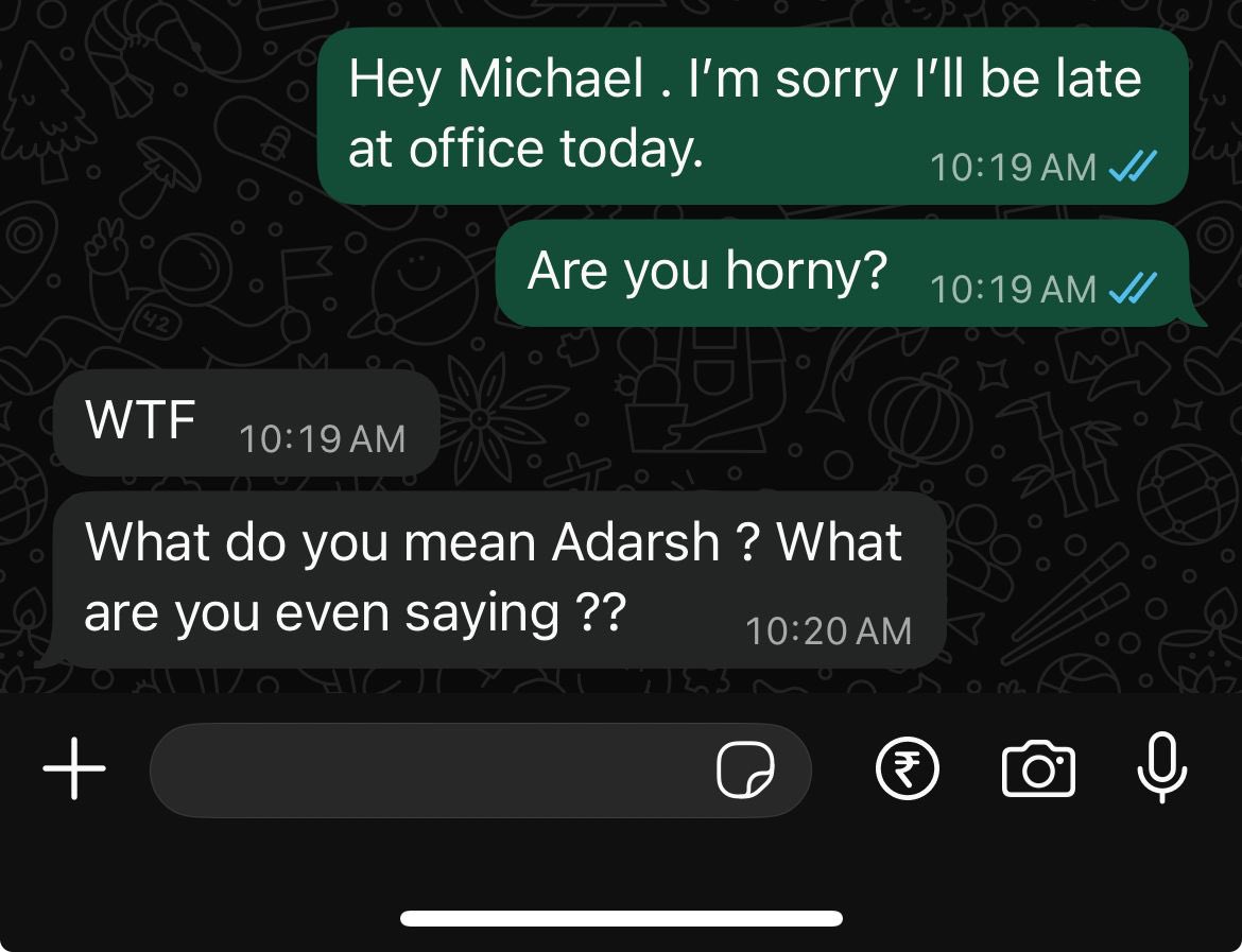 WhatsApp misfire screenshot