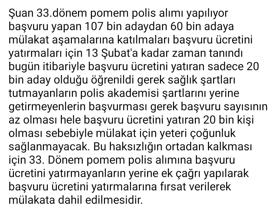 <a href="/Halkiyatcilik/">Rauf Köse</a> Pomem başvuru ücretini yatırmayanların yerine ek çağrı yapılsın.

<a href="/tcbestepe/">T.C. Cumhurbaşkanlığı</a> <a href="/TC_icisleri/">T.C. İçişleri Bakanlığı</a> 
@miamustafacftci <a href="/turanbulent/">Bülent TURAN</a> <a href="/kubrayigitbasi/">Doç. Dr. Kübra Güran Yiğitbaşı</a> @alicelik_64