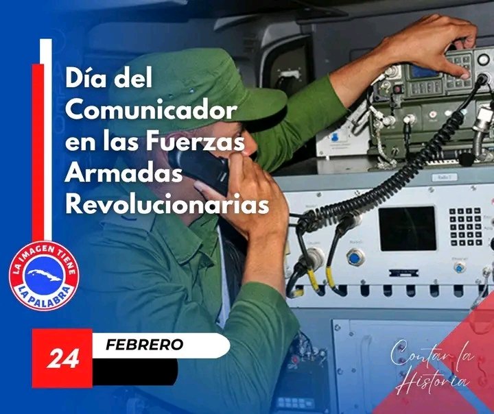 Día del Comunicador en las Fuerzas Armadas Revolucionarias. 
Muchas felicidades para todos desde la provincia del #LatirAvileño.
#CubaSoberana
<a href="/JHGcasanova/">julio Heriberto Gómez Casanova</a>
<a href="/YennyCarvjal/">Yenny Carvajal</a> 
<a href="/ivanc73/">Ivanc73</a>.
