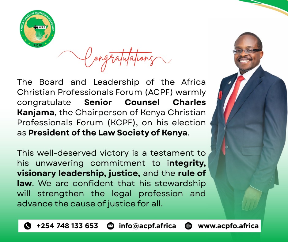 🎊 We join to heartily congratulate our Vice Chairperson, and Chairman of the Kenyan Chapter - Mr Charles Kanjama, SC, on his election as President of the Law Society of Kenya, in a highly contested race.
We wish him wisdom and fortitude as he leads the bar forward.
