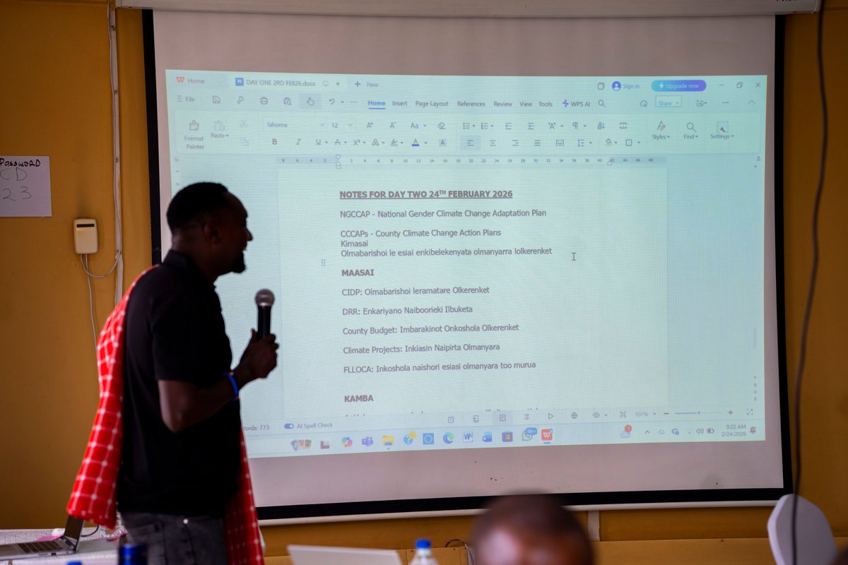 africacsid's tweet photo. Day 2 of the #NGCCAP #mainstreaming workshop for South Eastern region.

Today, participants shared county-specific experiences, translation to local dialects, and accessed whether these polices speak of lived community contexts.

@ndcpartnership @gender_ke  @EnviClimateC_Ke https://t.co/dsv45aeUNl