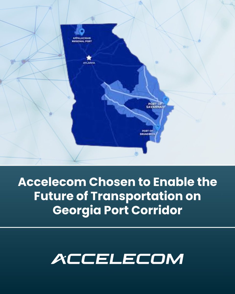 Accelecom will power a first-of-its-kind Smart Freight Corridor in Greater Savannah, deploying custom IP + fiber along SR 307 to connect the Port of Savannah to I-16.

Next-gen fiber in action.

accelecom.net/georgia-port-c…

#Accelecom #SmartCorridor #FiberInfrastructure