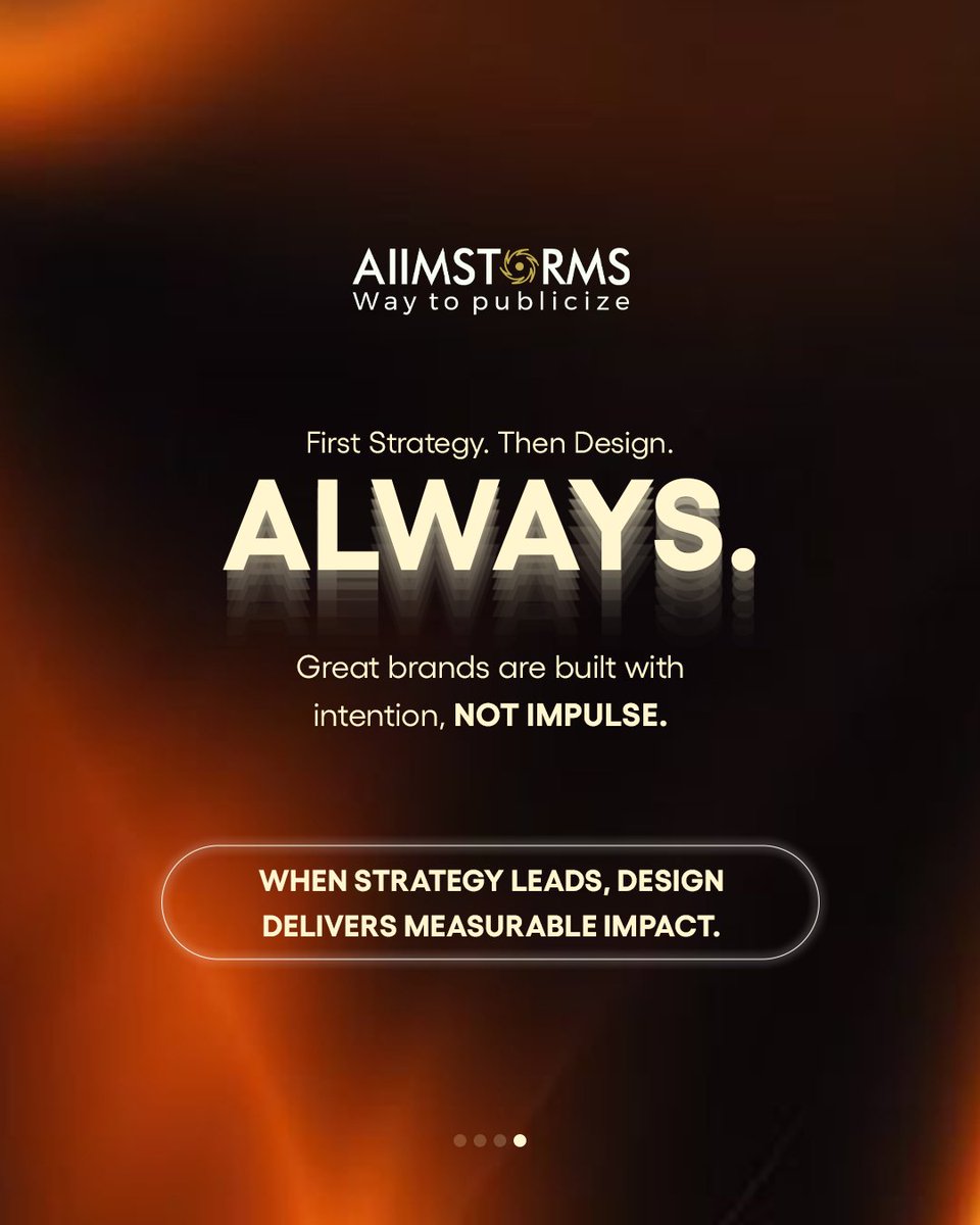 aiimstorms's tweet photo. Most brands start with design.
Smart brands start with strategy.
Because decoration doesn’t convert.

At Aiimstorms, we build strategy first—then design that performs. 🚀

Ready to scale smarter?
📞 98717 74491
🌐 https://t.co/M3hWPxpcDE

#Aiimstorms #BrandStrategy https://t.co/5gavQRpSYZ