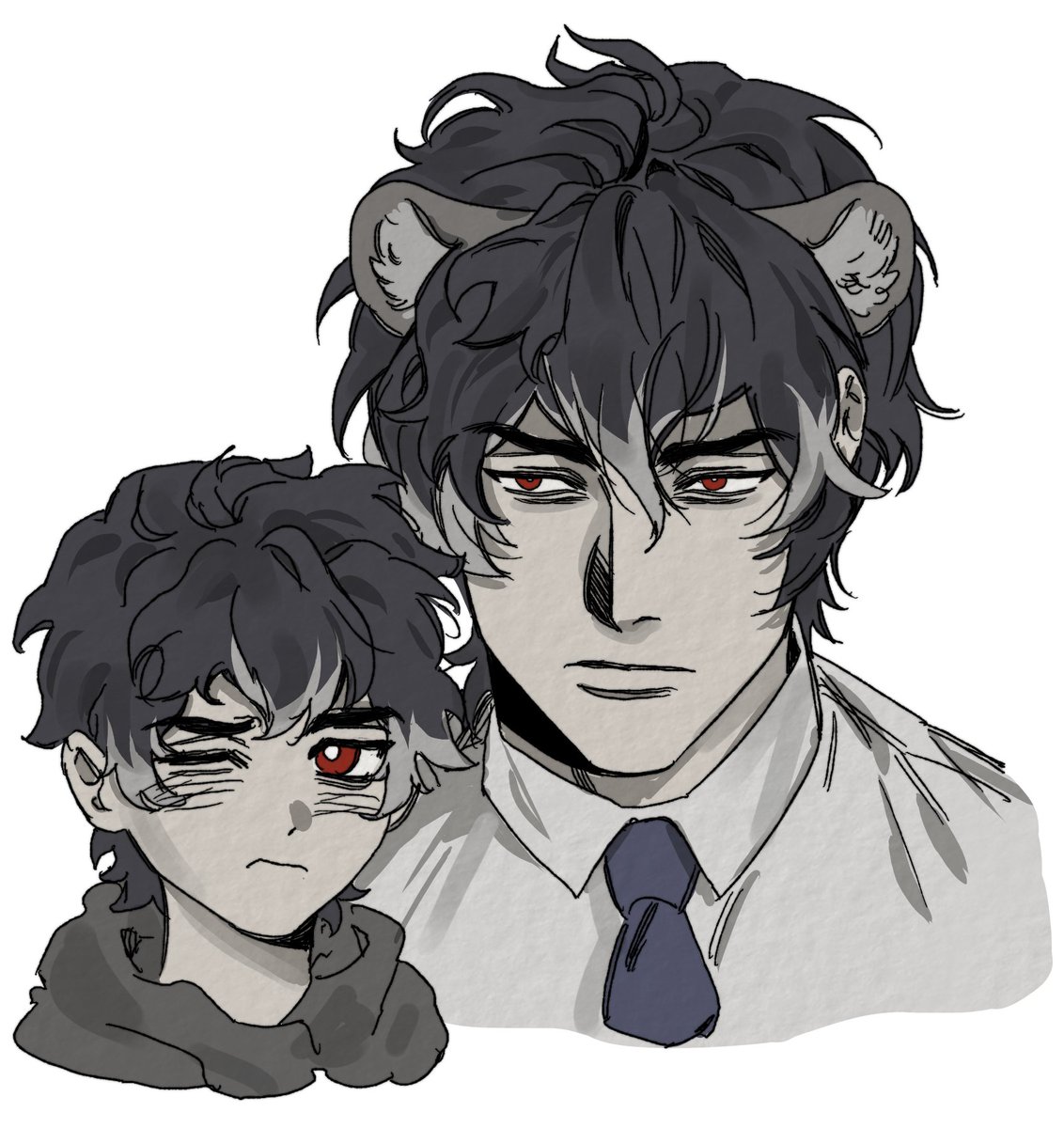 솜깅 만들 때 필요해서 그린 인간 버전 준