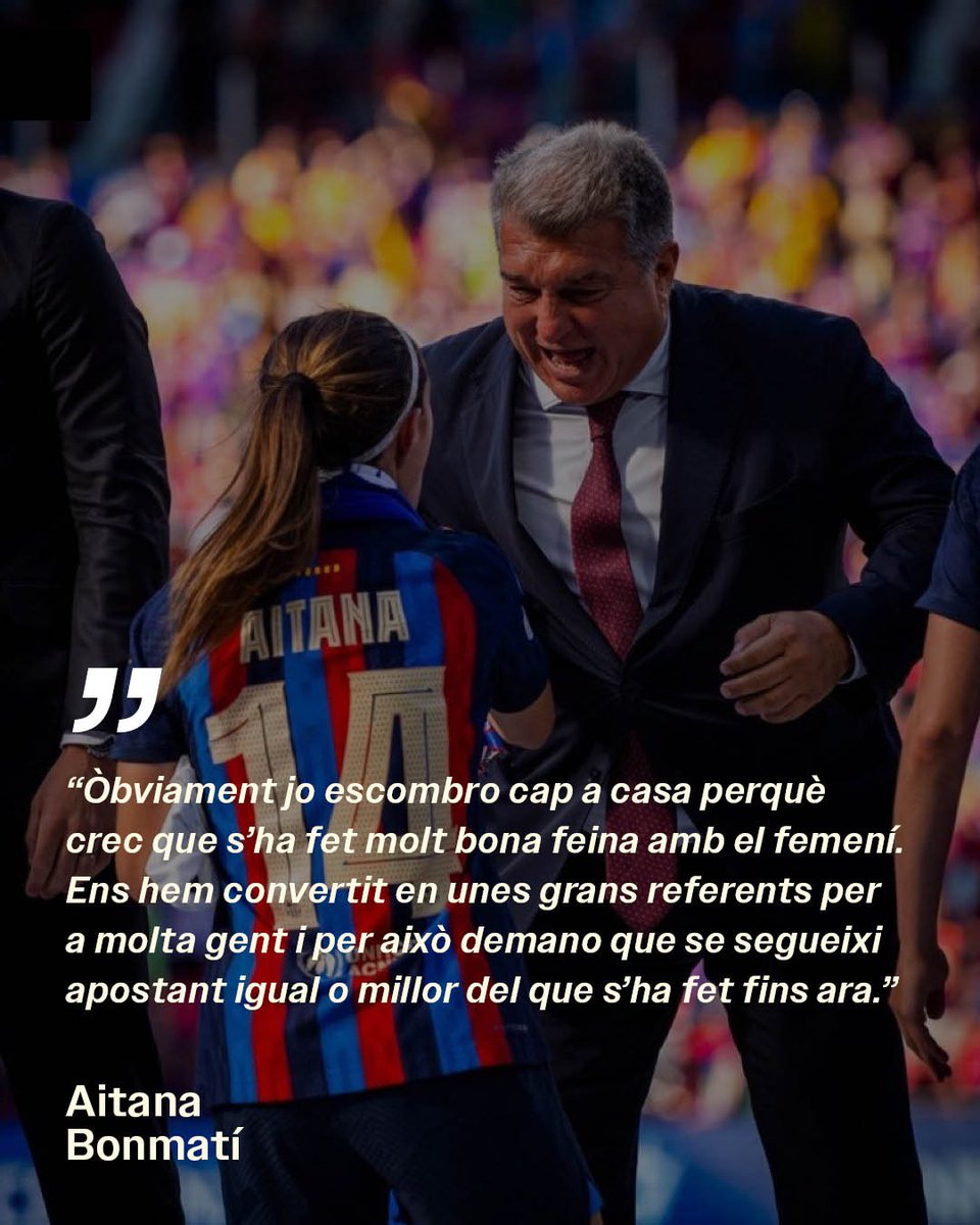 Aitana Bonmatí Conca: Paraules de la millor jugadora del món 2023, 2024 i 2025 👑

#DefensemElBarça