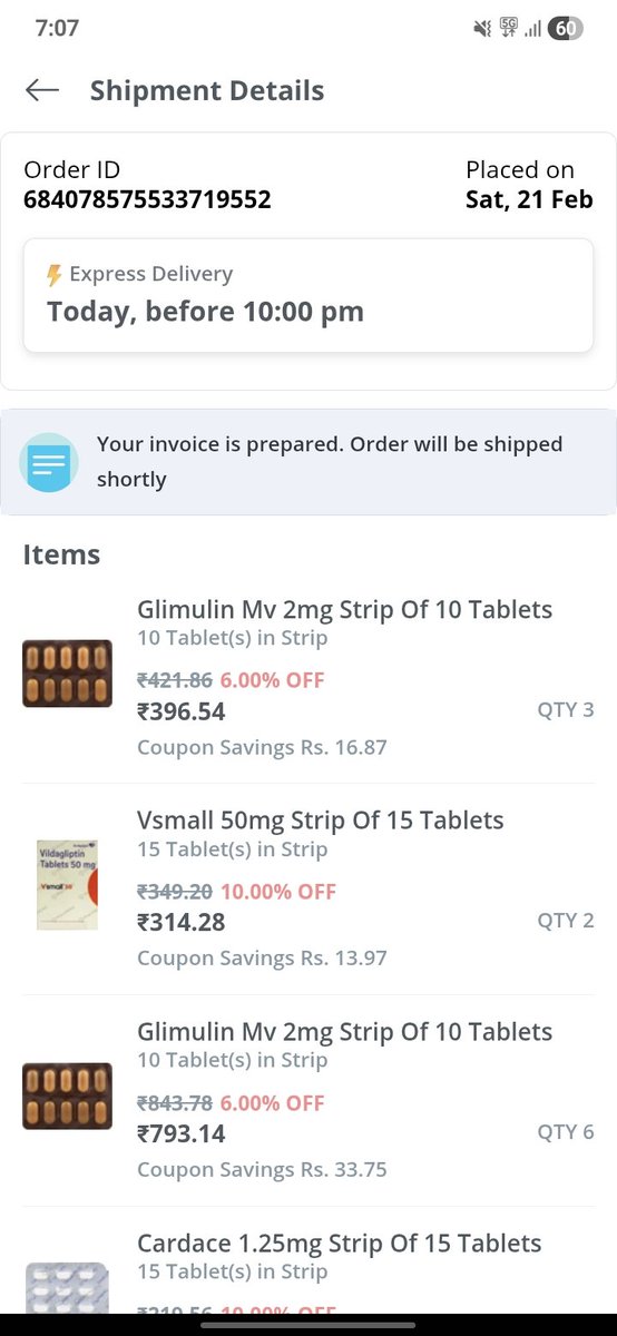 matazard9's tweet photo. @pharmeasyapp one of my worst experience.. has not delivered order since 4 days after taking extra money for same day delivery.  Pathetic. https://t.co/rSJQaf0S3H