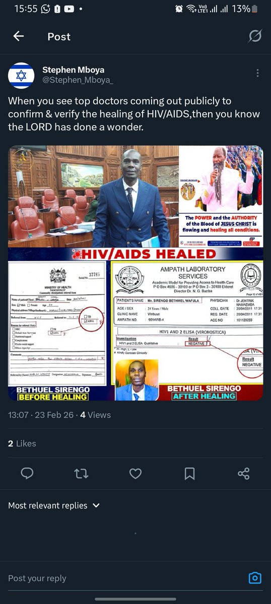 RotichRalph's tweet photo. Jeremiah 32:27
[27]“I am the Lord, the God of all mankind. Is anything too hard for me?
Definitely not! Look at what He has done, where science and medicine have been unable to do.  #ChristJesusHealsHIV https://t.co/dfRNtWhReK